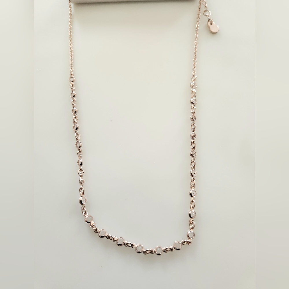 Buckle Gold Tone And Crystal Necklace